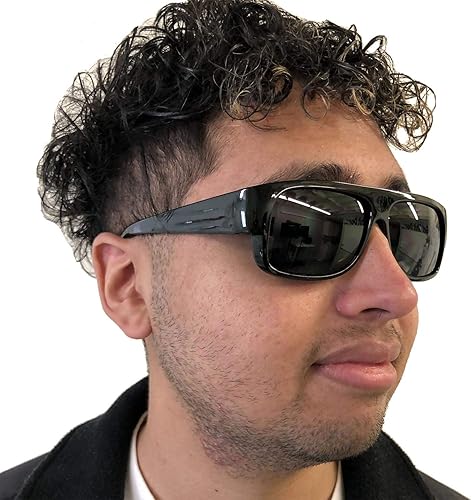 Miniatura 5 de ShadyVEU - Lentes de sol ovalados con parte superior plana, protección UV, lente negra oscura, vintage, Eazy E, Old School Gangsta OG grandes tonos