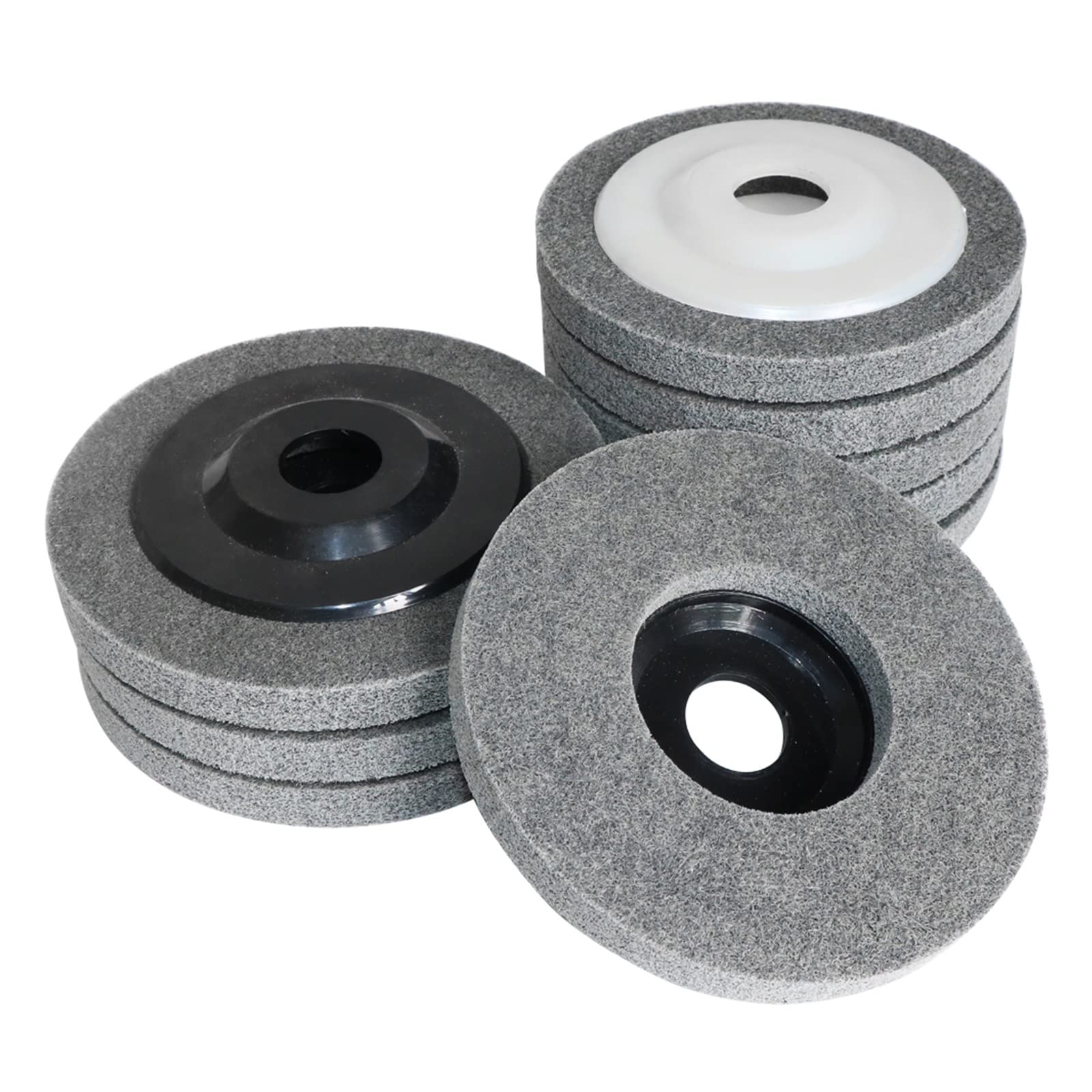 5 pollici Disco abrasivo in tessuto non tessuto con disco for lucidatura in fibra di nylon da 4,5 pollici da 115 mm Disco abrasivo in tessuto non tessuto da 125 mm con foro 7/8 for metallo fan