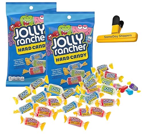 Caramelos duros clásicos originales de Jolly Rancher (paquete de 2)  Sabor de fruta surtido envuelto individualmente  Frambuesa azul, manzana verde,