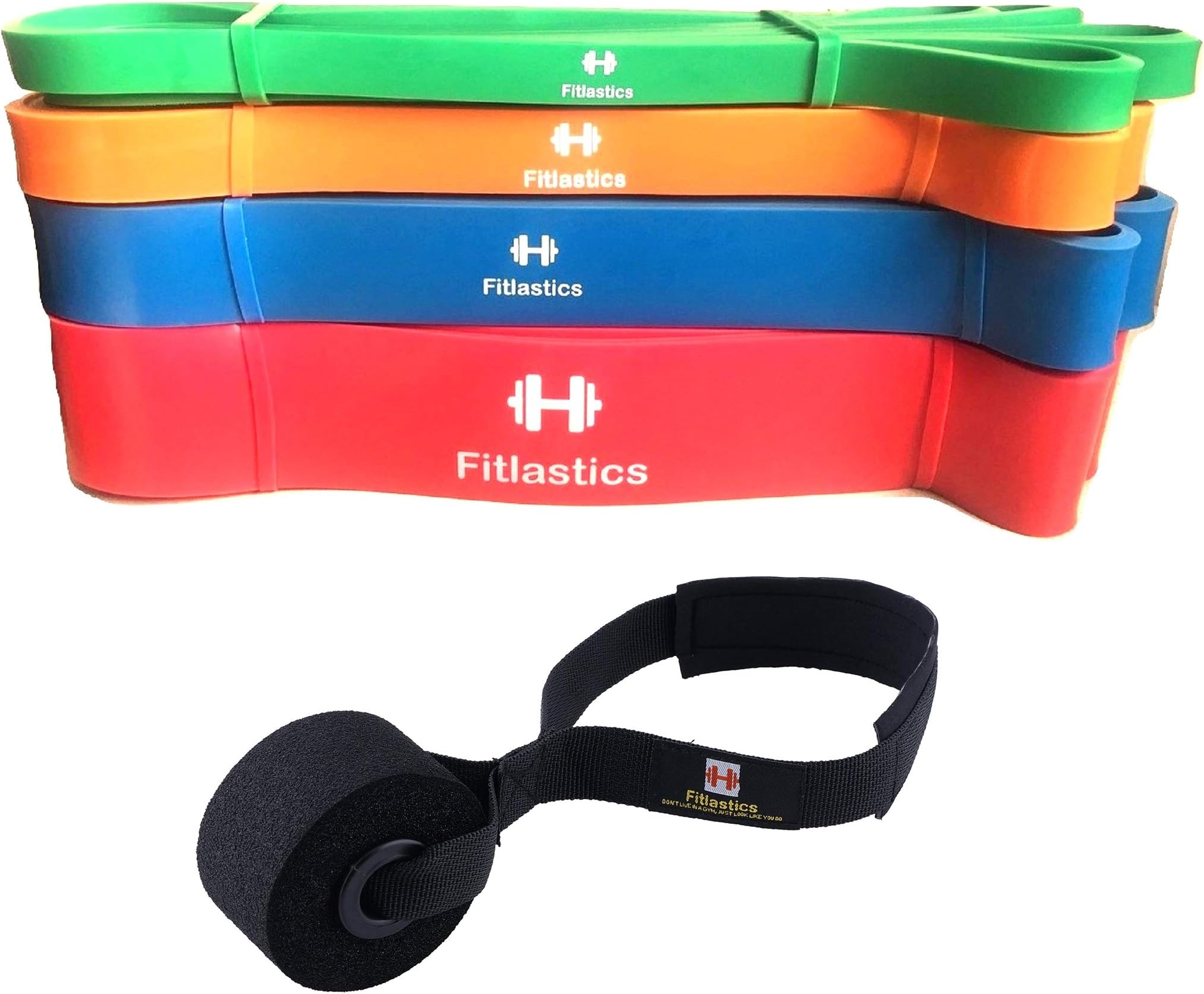 Fitlastics Resistance Loop Bands for Pullup Assist, Pilates, Yoga, Fitness Workouts for Men/Women