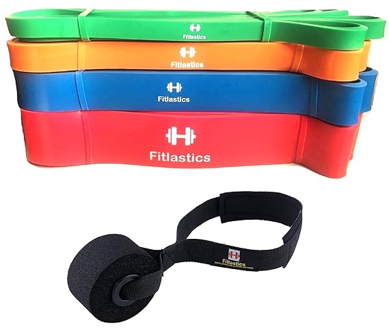 Fitlastics Resistance Loop Bands for Pullup Assist, Pilates, Yoga, Fitness Workouts for Men/Women