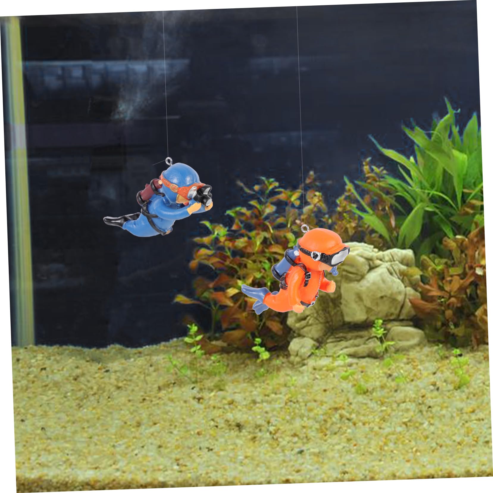 Happyyami 10 Pièces Aquarium De Plongeur Décor D'aquarium Aquarium Orner Ornement D'aquarium Figurine De Plongeur Accessoires De Jeu Décorations D'aquarium Coffre Trésor Délicat Résine