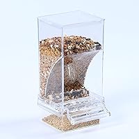 Vista 7 de Hamiledyi Alimentador automático de jaulas para pájaros sin ensuciar, con perca, acrílico transparente, contenedor de alimentos, accesorios