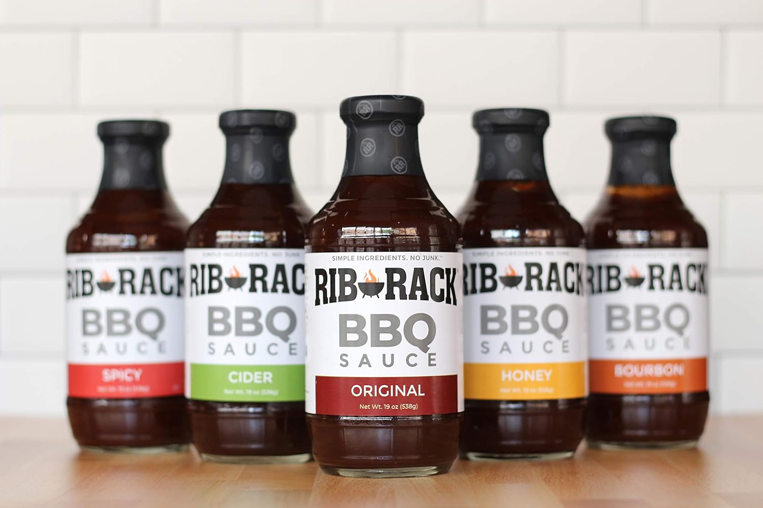 Rib Rack BBQ Sauce, Variety Pack: Original, Sweet Honey, Southern Bourbon, and Campfire Cider - 4 Count (Packaging May Vary)