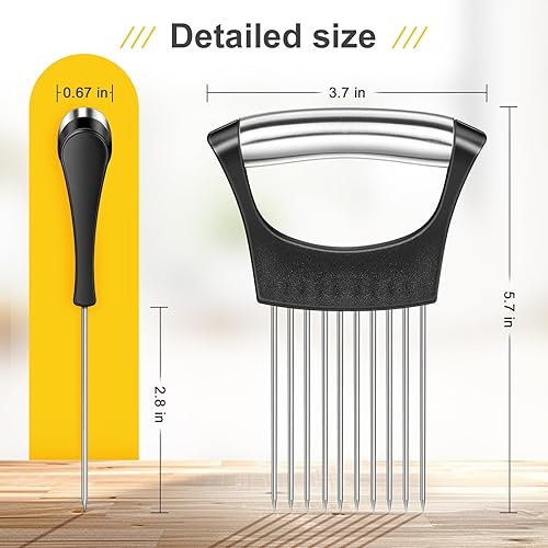 Vista 2 de Cortador de cebolla de alta calidad 2025, soporte de cebolla de acero inoxidable para cortar cebolla, kiwi, tomates, aguacates, huevos, limón