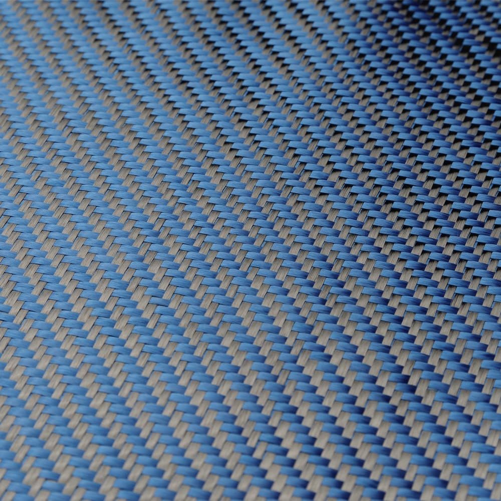 Tejido Tejido de Fibra de Carbono, Tejido híbrido de Fibra de aramida de Carbono 3K de 0,5 m²/1 m², 190 g/m², 0,2 mm de Grosor(Green,0.5 Sqm)