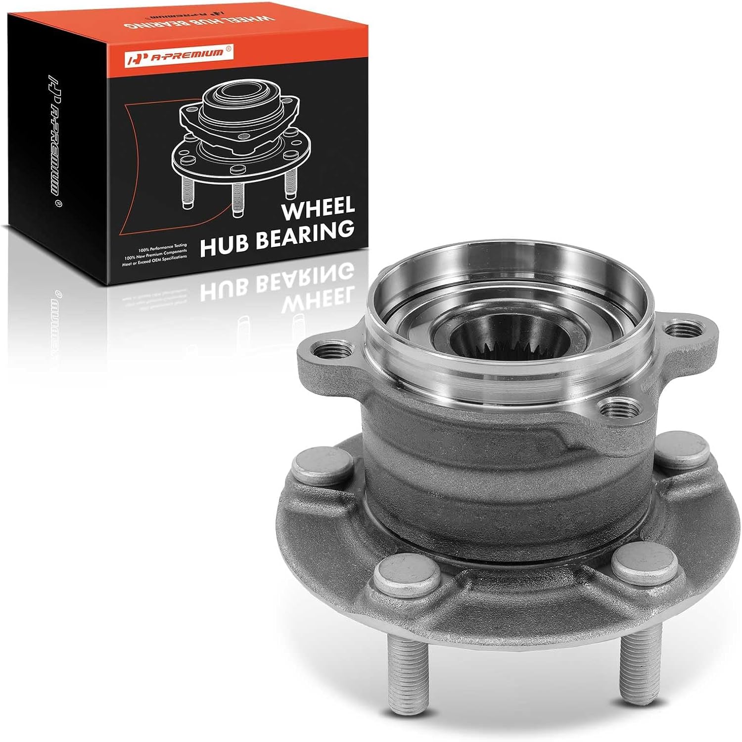 A-Premium Rear Wheel Bearing and Hub Assembly with 5-Lug Compatible with Mazda CX-9 CX9 2016 2017 2018 2019 2020 2021 2022 2023, AWD only