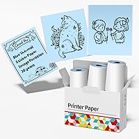 Vista 18 de Phomemo Papel Térmico Autoadhesivo Blanco, Etiqueta Adhesiva Brillante Imprimible para Phomemo M02/M02 Pro/M02S/P2S/M03/M04S Mini Impresora