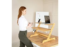100% Natural Bamboo Standing Desk Riser
