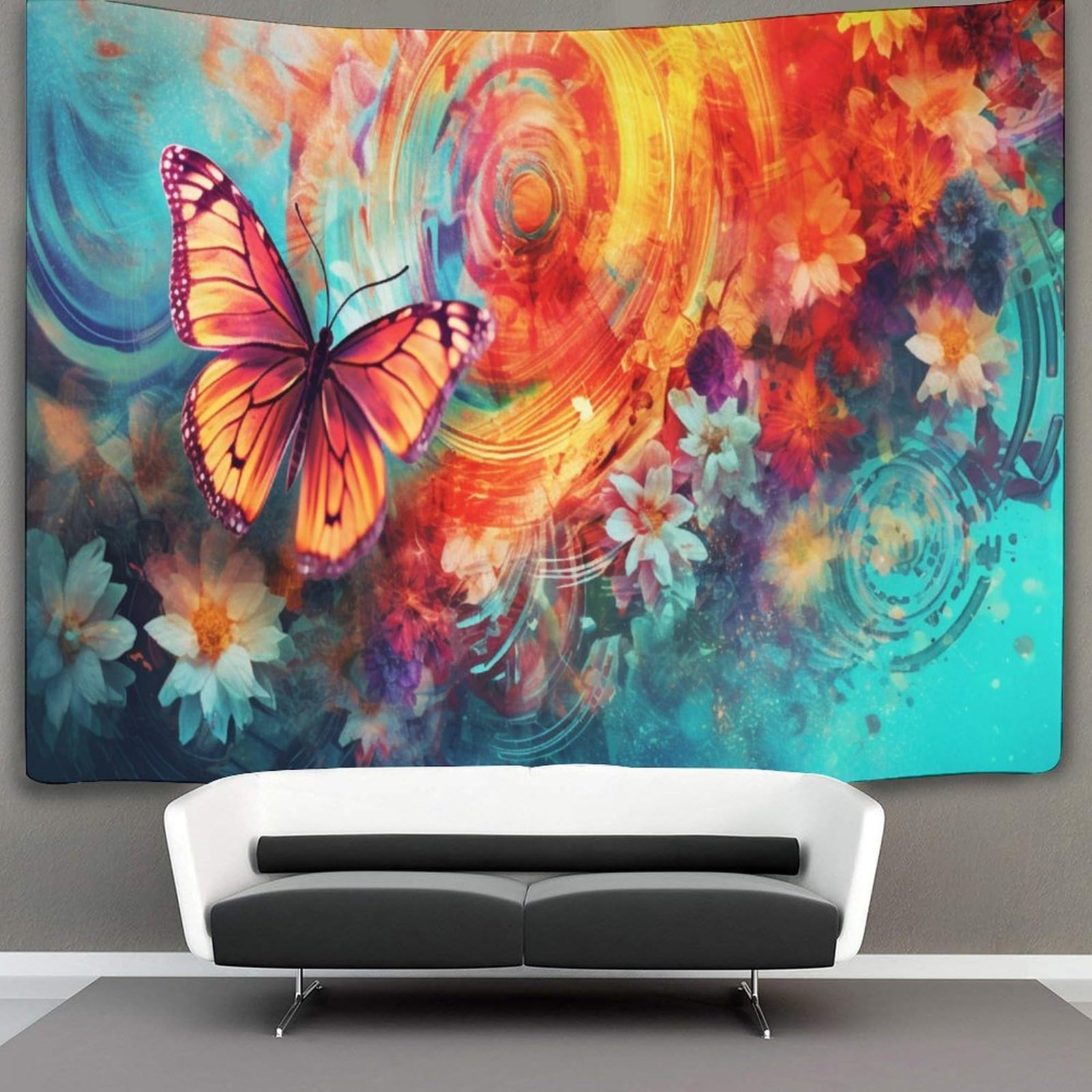kaiyun Butterfly Tapestry Bedroom Aesthetic Indie Wall Room Decor Wall Hanging,Wall Art 130cmx150cm