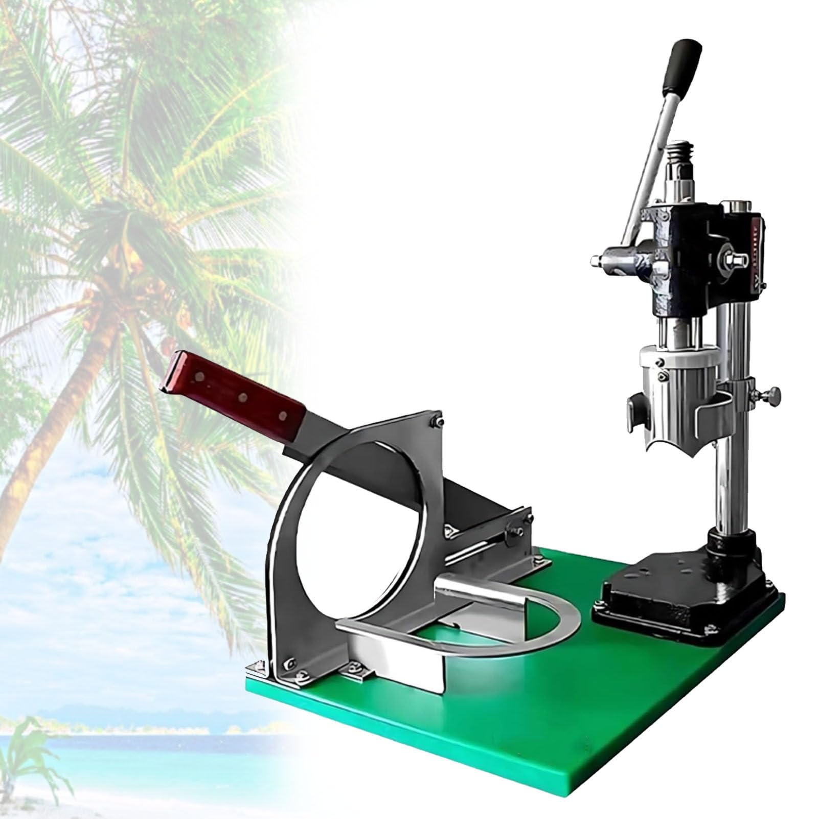 YXYLJOZ Commercial Coconut Peeling and Shelling Machine, Manual Stainless Steel Opener with 3 Handles, for Fresh Coconut Juice and Meat Extraction (1handle)