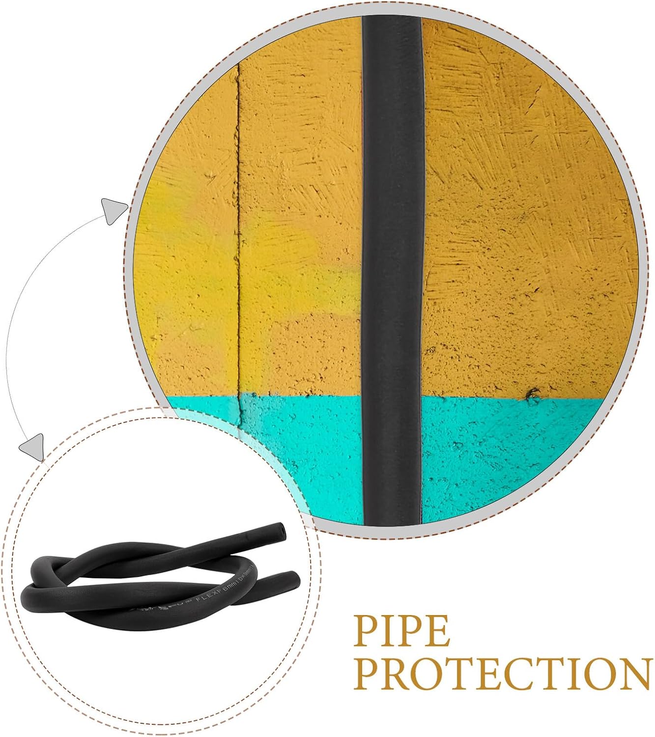 Abaodam 4pcs Pipe Insulation Sleeves Sponge Insulation Covers for Outdoor Water Pipes 6mm Inner Diameter 9mm Thick 1.8m Length Prevent Freeze and Heat Loss