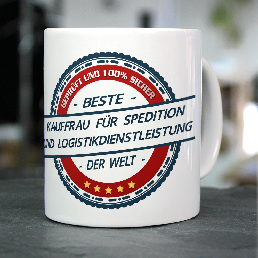 Printplanet Tasse "Paketzusteller" - Weiß, 325 Ml, Spülmaschinenfest, Persönliches Berufsgeschenk