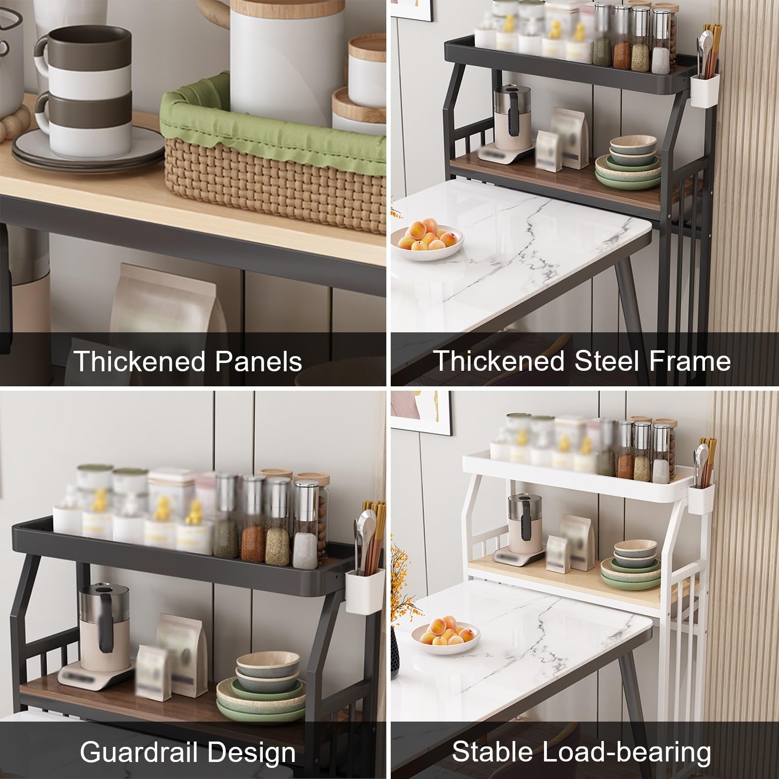 LYGXWJFC Scaffale da Cucina a 3 Livelli, credenza Aperta Sottile, Piano di Lavoro per Utensili da Cucina, Ideale per Sala da Pranzo e Soggiorno, scaffale Bianco (100x24x150 cm)