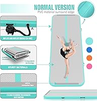 Vista 2 de IBATMS Colchoneta de Volteretas Aéreas Tumble Track, Colchoneta de Aire Inflable de Gimnasia de 4/8 pulgadas para Uso