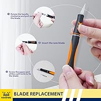 Vista 4 de MANUFORE Juego de 34 cuchillos grandes Exacto Deluxe de precisión para manualidades, incluye 3 cuchillos de manualidades con agarre de goma