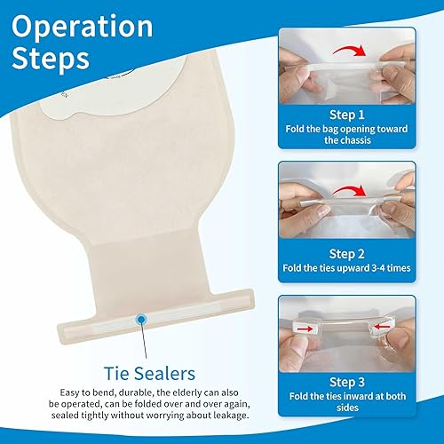 Miniatura 6 de 10 bolsas de colostomía, suministros de colostomía para ostomía, bolsas drenables de una pieza con lazo giratorio para el cuidado del estoma de