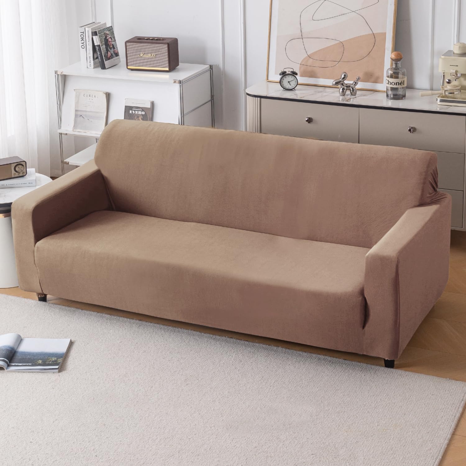 Navy Blue Sofa Cover - 3 Seater SereneSolids -28 Navy Blue Sofa Cover - 3 Seater SereneSolids -28