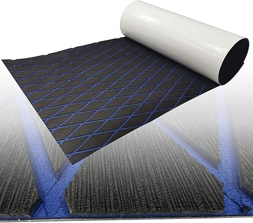 Boat Flooring Mat EVA Foam Boat Decking Marine Carpet Faux Teak Sea Decking Sheet Non-Slip Self-Adhesive Flooring Material for Boats Pontoon Yacht