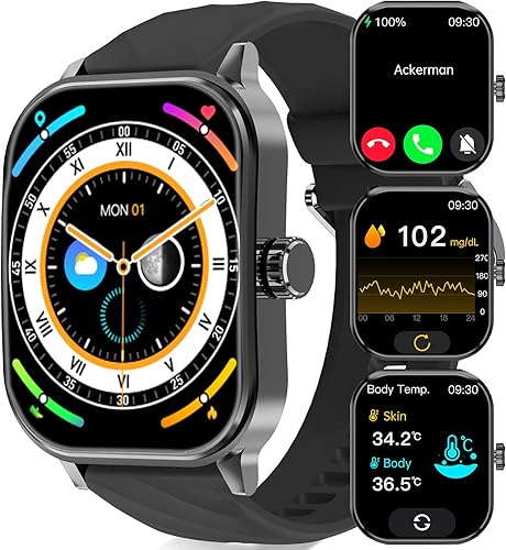 YYKY Relojes inteligentes para hombres y mujeres con llamada Bluetooth, rastreador de actividad física con frecuencia cardíaca, monitor de sueño,