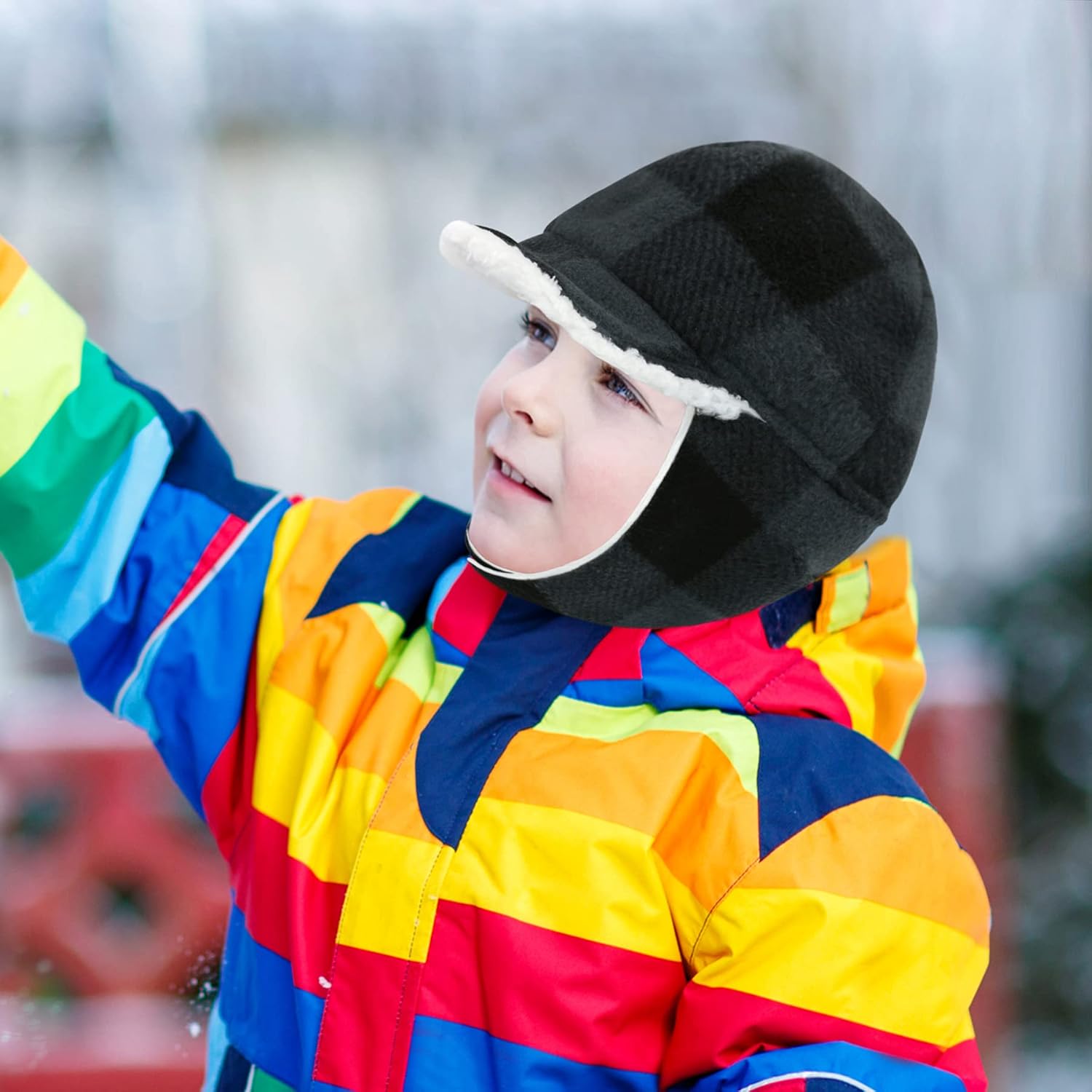 Olreco Toddler Winter Hat and Mittens Set Baby Winter Hat with Earflaps Toddler Warm Hats Sherpa Lined Baby Beanies Kids Cap - Image 5