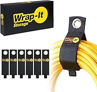 Vista 1 de Correas de almacenamiento resistentes Wrap-It, 33 cm (paquete de 6) - Gancho y bucle organizador de cables de extensión, envoltura de cable, correas