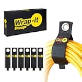Heavy-Duty Wrap-It Storage Straps, 13-inch (6 Pack) - Hook and Loop Extension Cord Organizer Hanger, Cord Wrap, Cable Straps for Cables, Hoses, Rope for Home, RV and Garage Storage and Organization