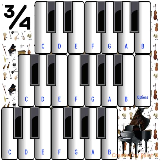 ¾ de los instrumentos de música