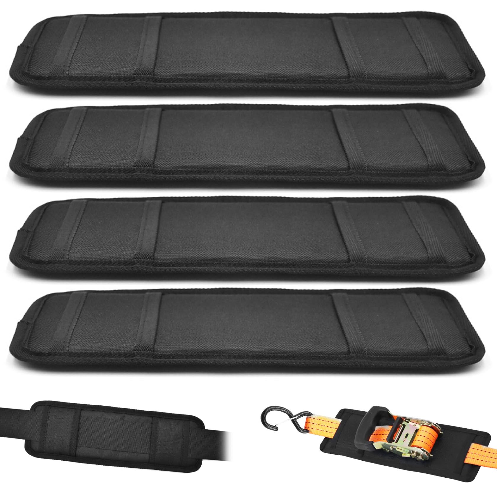 4 Stück Schutzhüllen für Ratschen-Spanngurte, wasserdicht, gepolstert, Oxford-Stoff, Schutz für Ratschengurte für Bootsanhänger, Kajaks, Yachten, LKWs, 30, 5 x 10, 2 cm