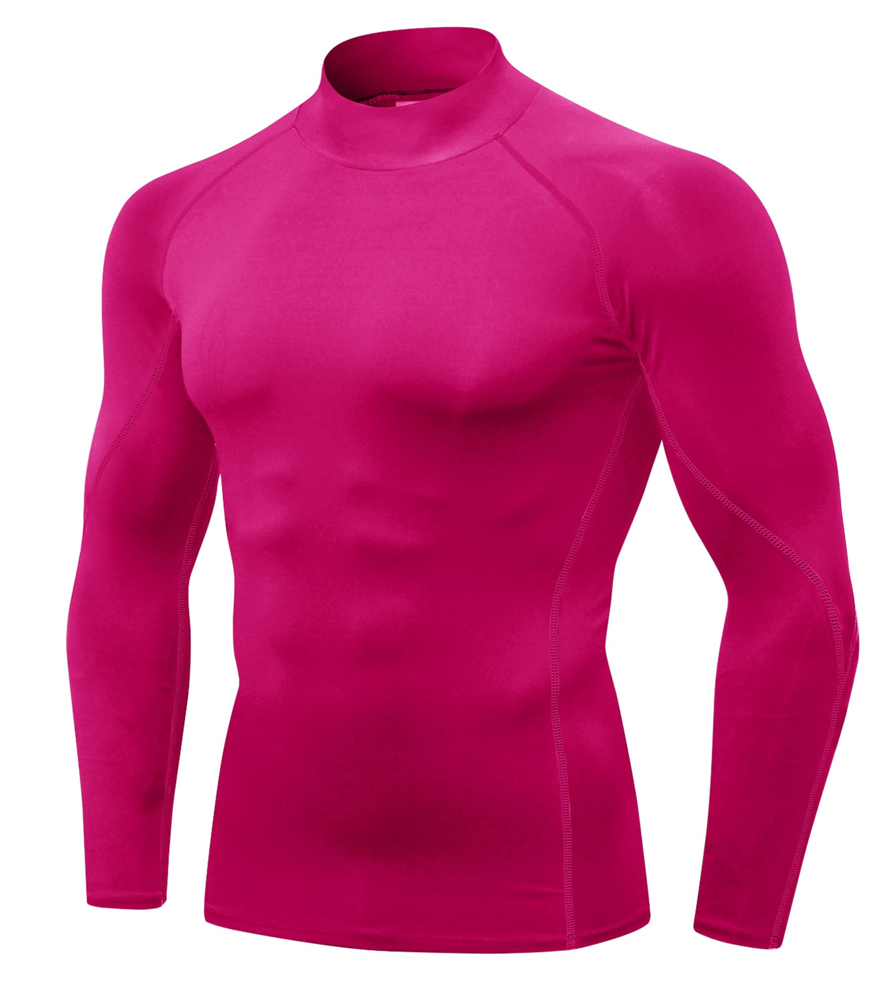Mens Mock Turtleneck Compression Long Sleeve Shirts Workout Base Layer Tops