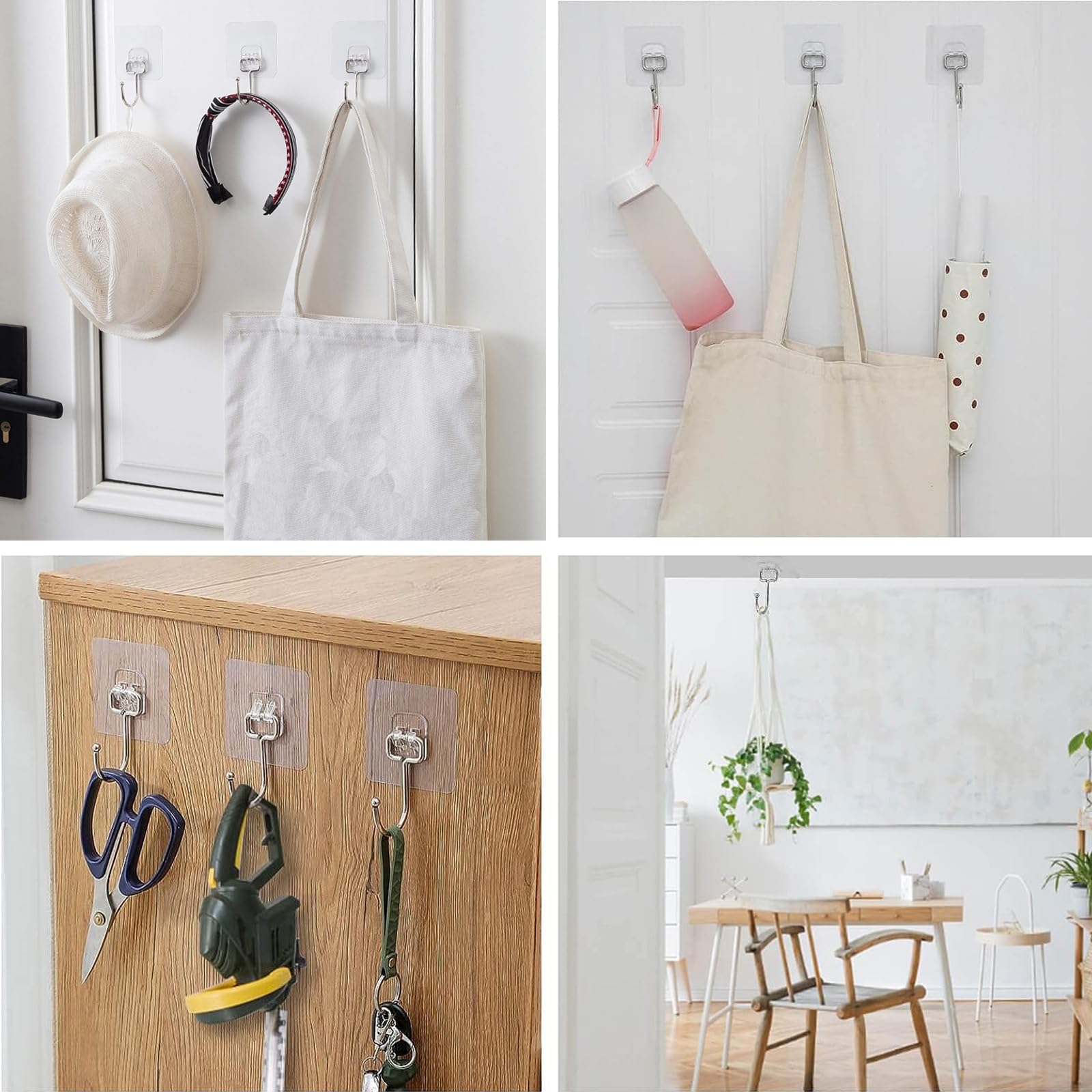 Ganci Adesivi Trasparenti - 10 Pezzi Con Portata Fino A 10 Kg, Senza Forare - Foto 2