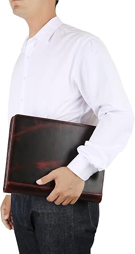 Miniatura 5 de Organizador de cuero personalizado para IPaddocumentos, portafolio de negocios con soporte para bloc de notas de cuero A4, carpeta compacta de cuero