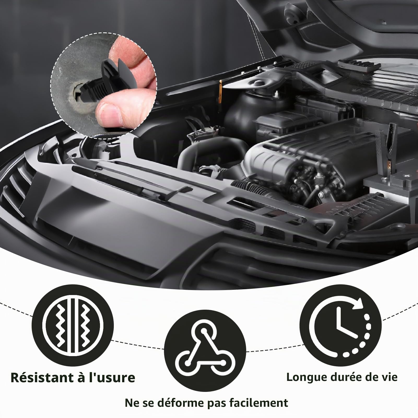 50 Pièces Clips Fixation Parechocs 8565.53 1609267280, Clips Voiture, Agrafes Rivets Plastique Garde-Boue Garniture, Rivets Remplacement Compatible avec Citroen Peugeot Jumpy Berlingo C3 C4 C5 C6