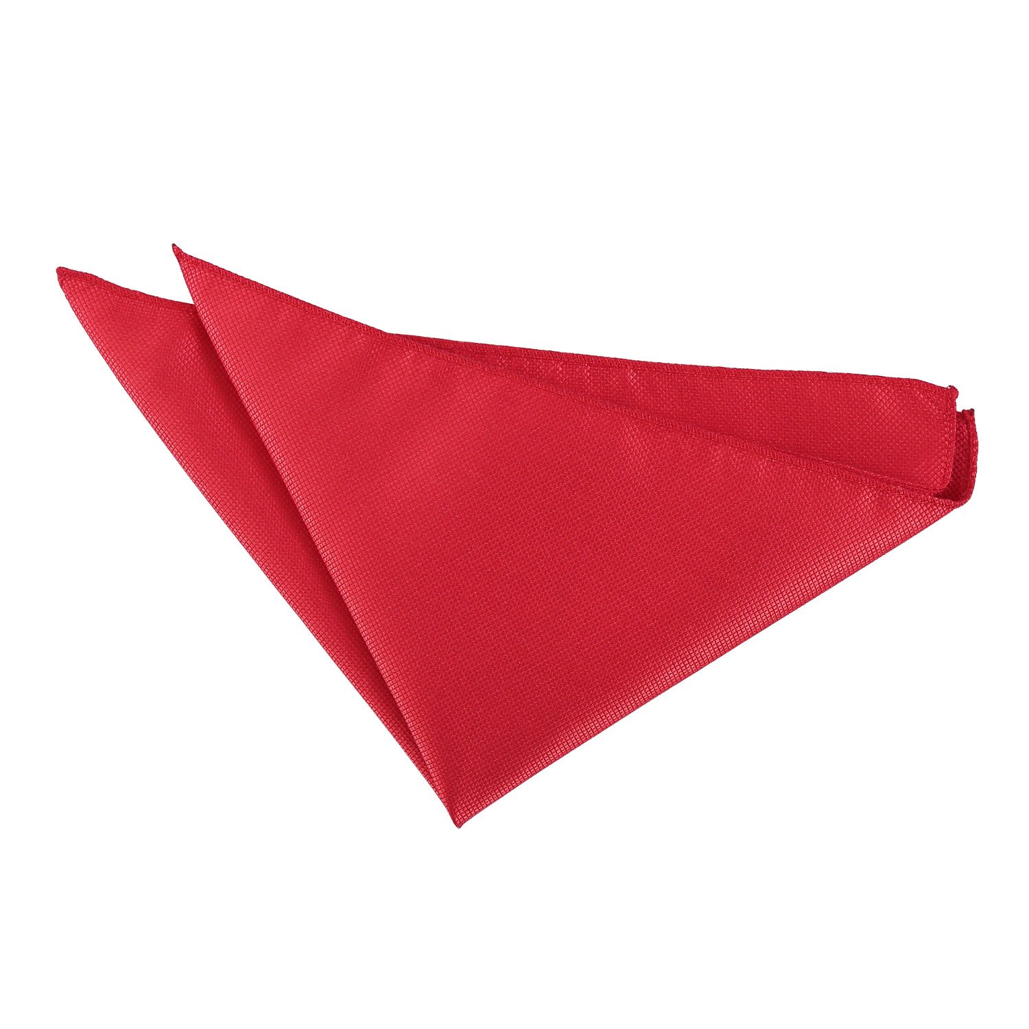DQT Mens Solid Check Pocket Square - Wedding, Business & Formal Suit Handkerchief - Red
