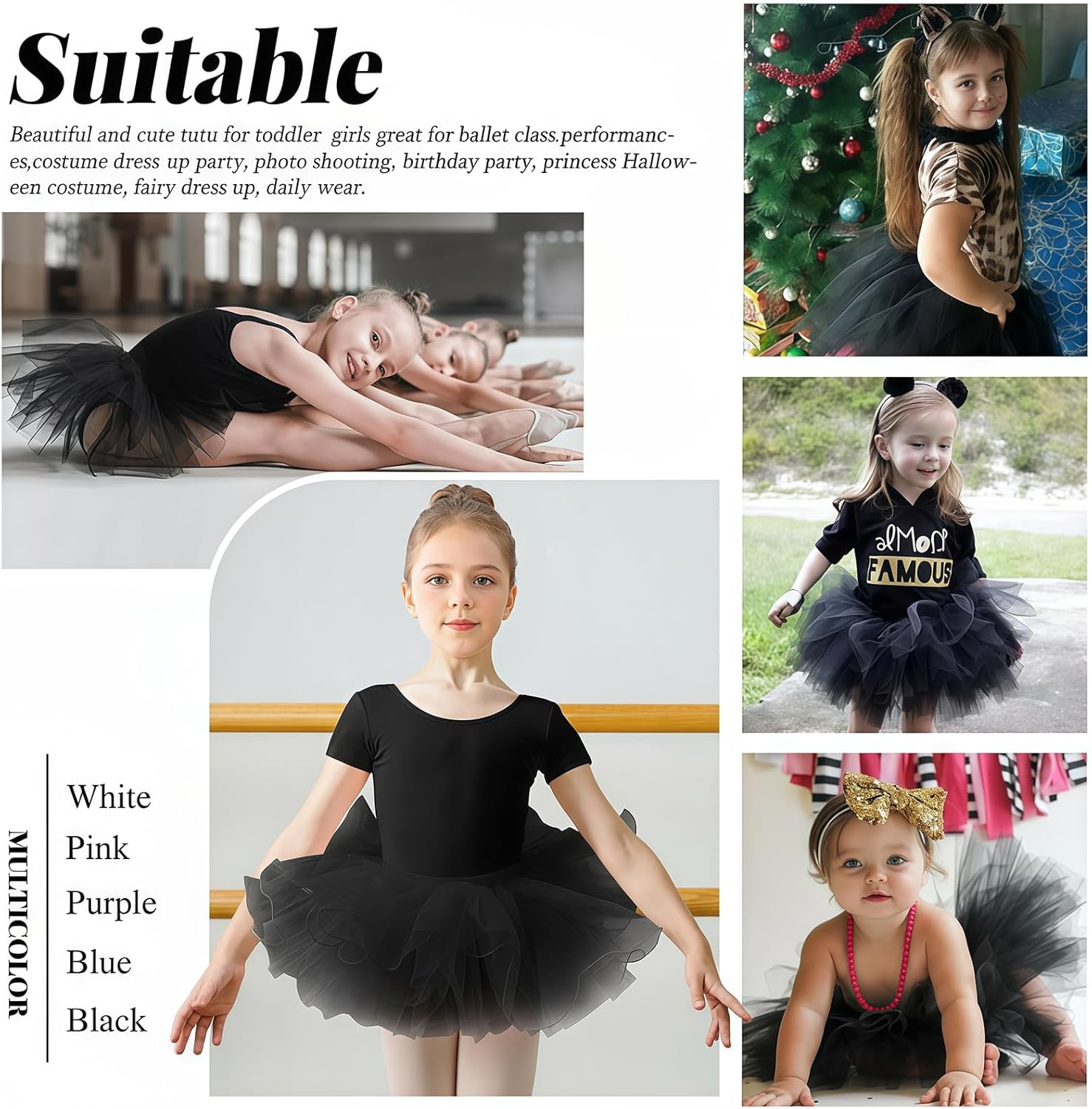 Tutu Skirt Girls Elastic Ballet Dance Skirts 4 Layers Tulle Tutu for Toddler Kid Children 1-9 Years - Image 6