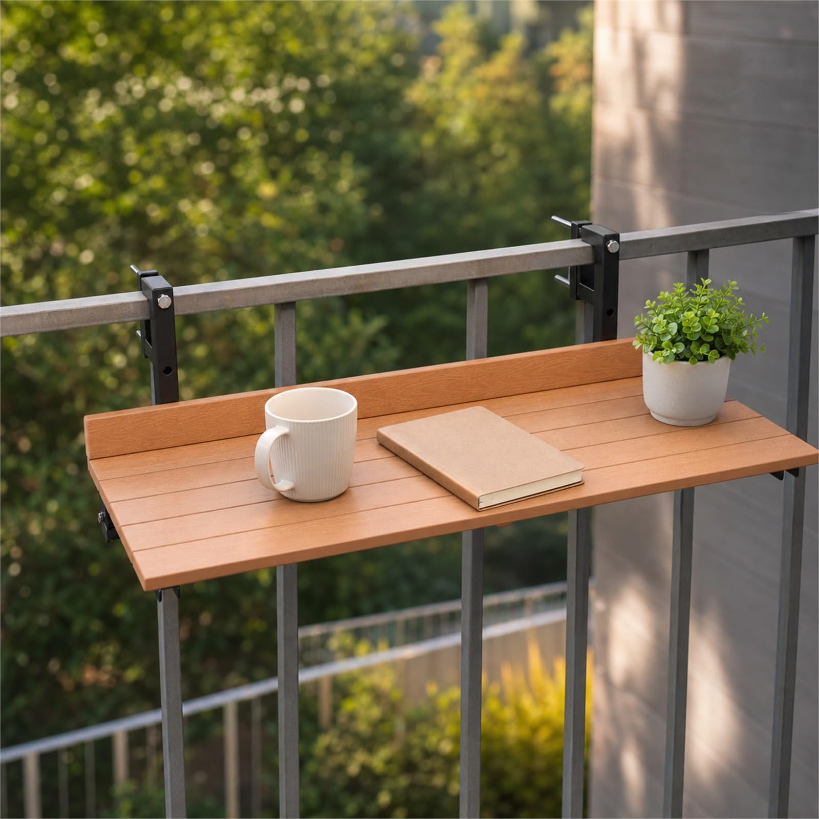 Tavolo sospeso da Balcone Tavolo da Appendere Ringhiera Tavolo Pieghevole da Balcone sospeso Tavolo da Bar per ringhiera pensile da Esterno Salvaspazio per terrazza,Esterni,Veranda