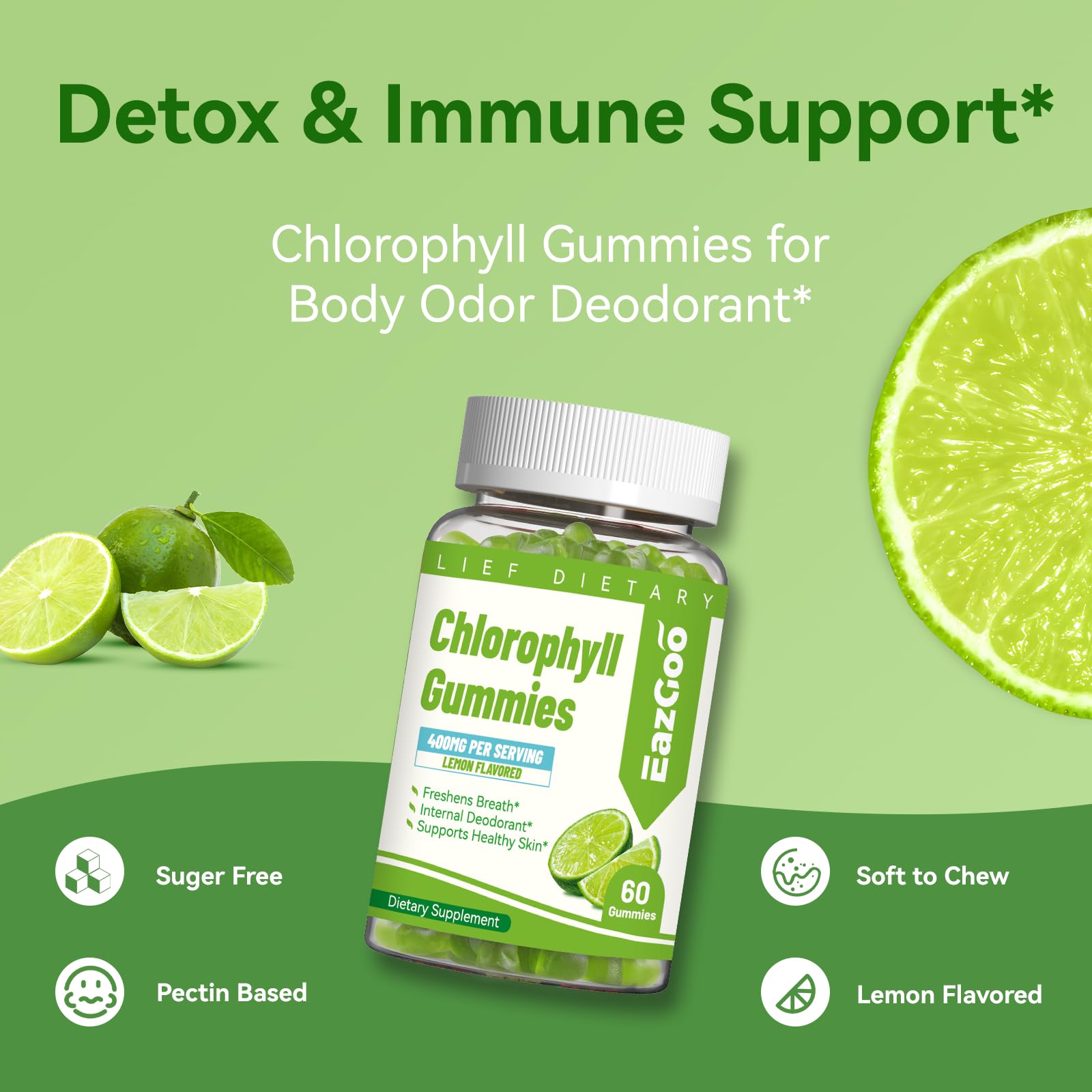 Chlorophyll Gummies for Body Odor Deodorant* — Amazon image 4