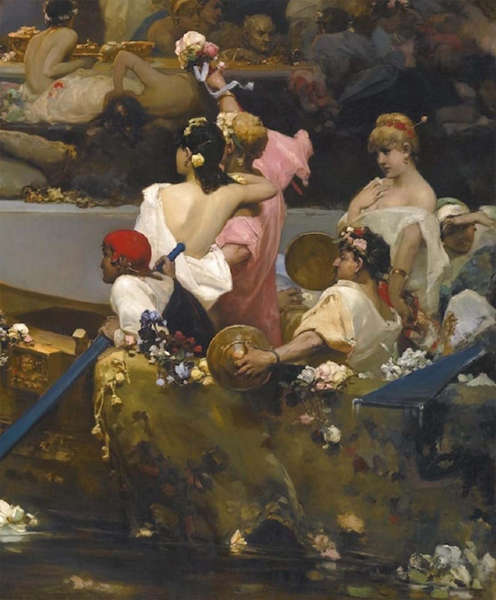 RZHRHJES Retro Picture Portrait Oil Painting Modern Wall Artwork the Roman Orgy by Wilhelm Kotarbinski Canvas Poster for Home Decor 60x90cm