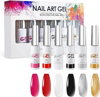 6 Color Gel Liner Nail Polish Set Suitable for Creative Nail Design and Professional Nail Art Gel Liner for Stylish Nails