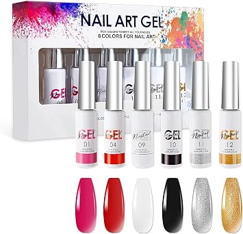 6 Color Gel Liner Nail Polish Set Suitable for Creative Nail Design and Professional Nail Art Gel Liner for Stylish Nails