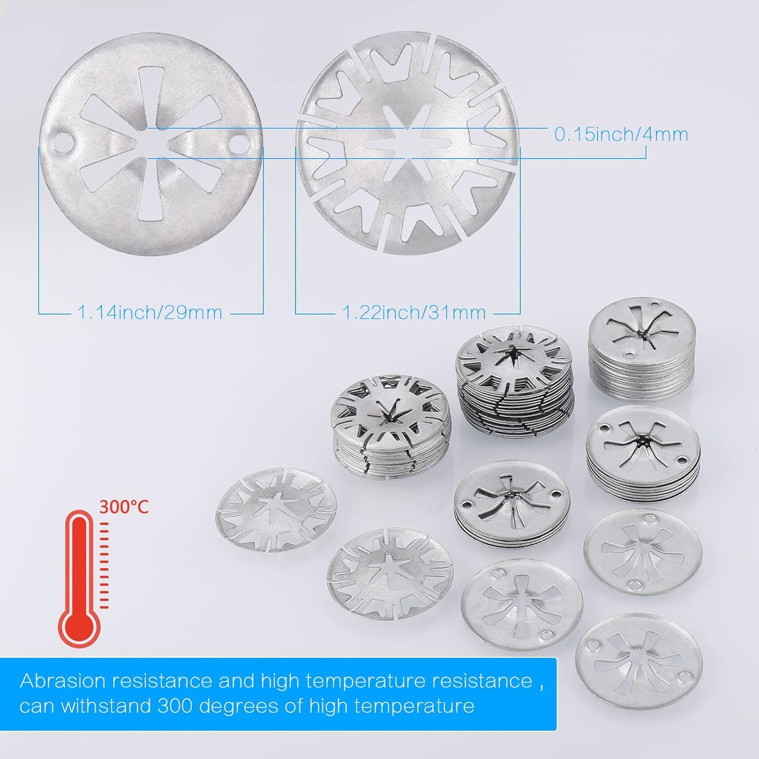Zocipro 100Pcs Rondelle di Bloccaggio in Acciaio, Rondelle a Stella di Bloccaggio, Clip di Fissaggio Sotto Copertura Motore per Auto Varie (Due Stili)