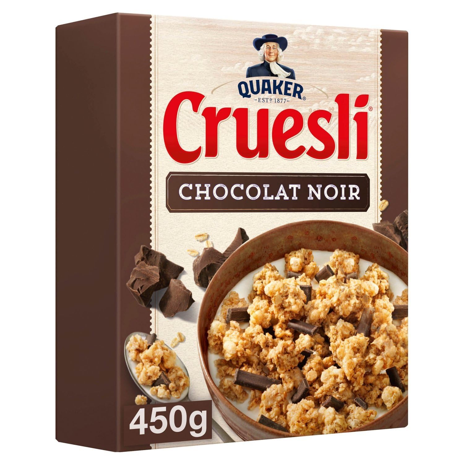 – Muesli Gourmand au Chocolat Noir, Texture Croquante et Saveur Intense (Boîte 450g) - Le lot de 4