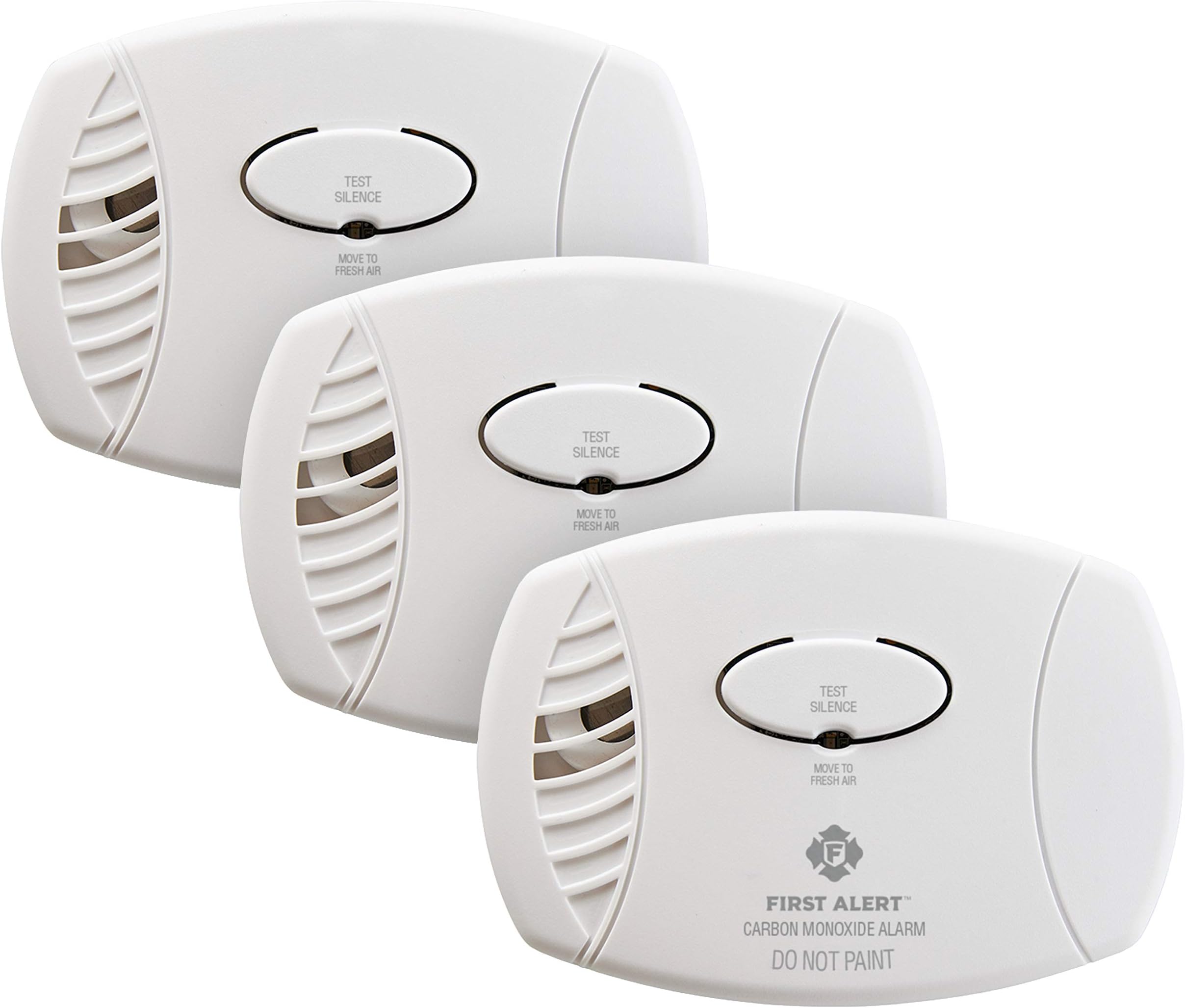 CO400-3 Battery Powered Carbon Monoxide Alarm, 3-Pack, White, Pack of 3