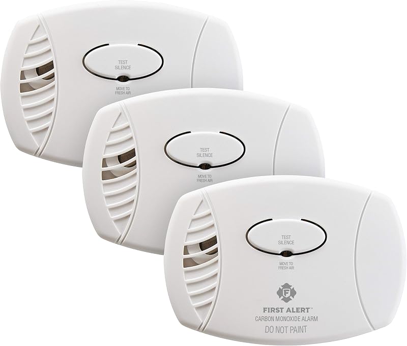 CO400-3 Carbon Monoxide Detector, Battery Operated, White , 3-Pack -CO400-3