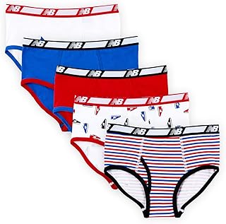 New Balance Boys' Soft Cotton Tag Free Brief Underwear (5-Pack)