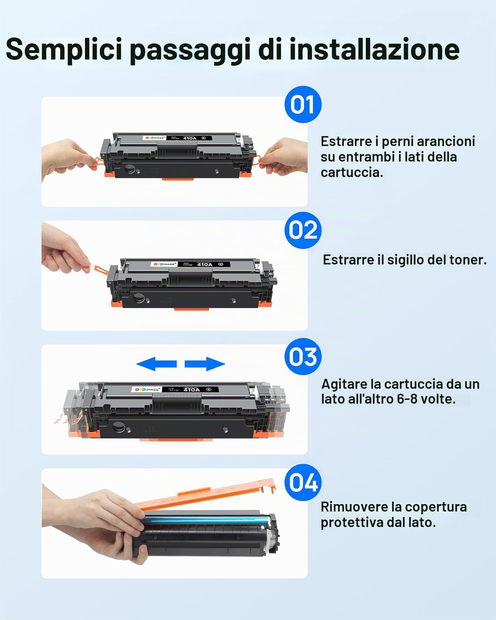 GPC Image Toner Compatibili per HP 410A 410X per MFP M477fdw M377dw 4-Pack | Compatibili per HP, Color LaserJet Pro MFP M477fdn, M452nw, M452dn, M477fnw, M477dw, M477, M452, Nero, Ciano, Magenta, Giallo