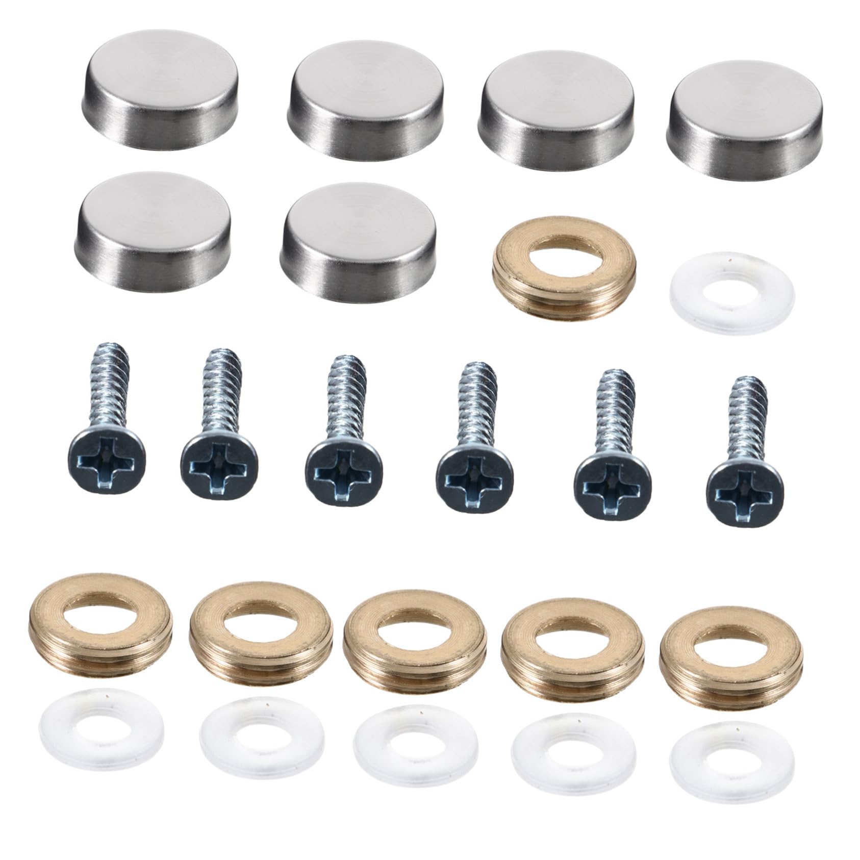 HOMOCONO 24pcs Stainless Steel Mirror Nails Advertising Mirror Nails Decorative Covers Easy Install Disassemble