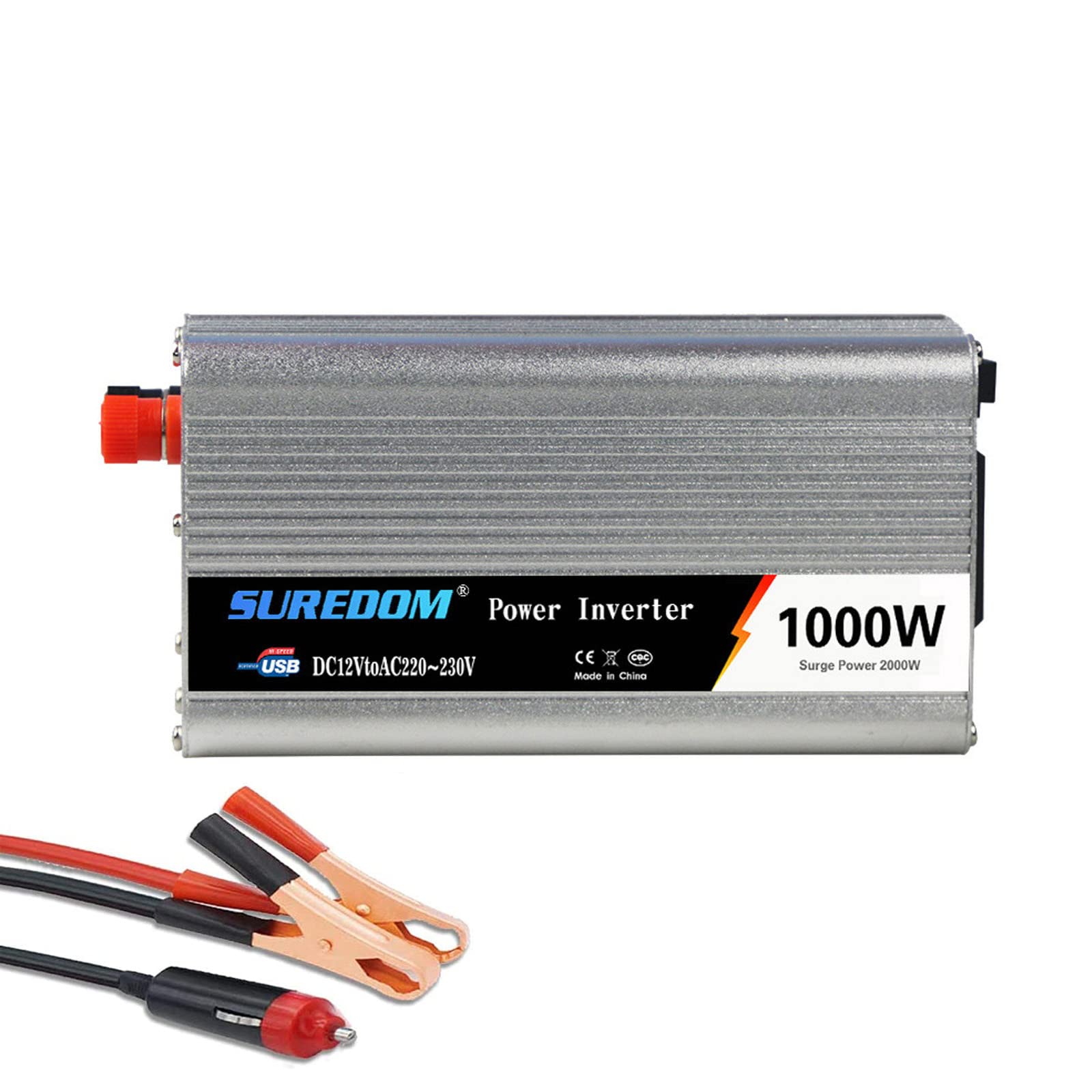 Inversor de Corriente para Coche portátil DC 12V 24V a 110V 220V AC Power Inverter 1000W 1200W 1500W 2000W con Salidas de CA y Puertos de Carga USB,usos múltiples (24V TO 110V,1000W)