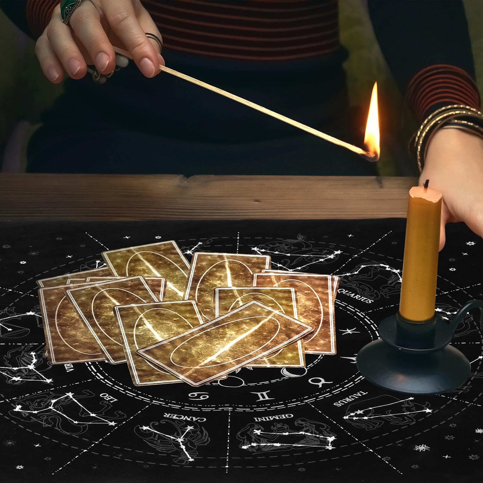 Alipis 1kawałek Mysterious Tarot Divination Tablecloth Flannel Antypoślizgowy Idealny Do Gier Planszowych i Imprez Magiczna Atmosfera Dla Miłośników Tarota