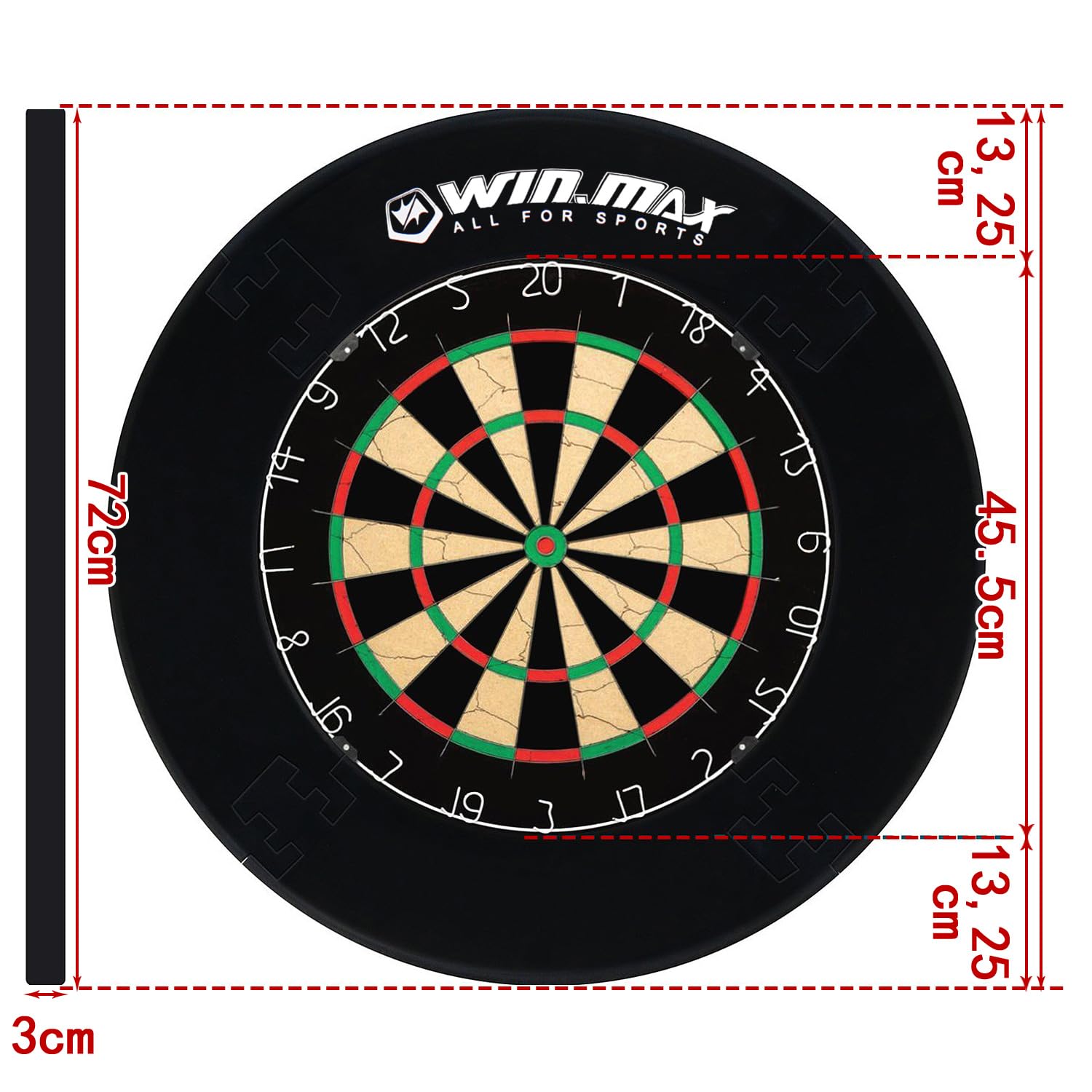 WIN.MAX Dart Catchring Surround Auffangring Dart Backboard Auffangring Rund Dart Surround Eva Dartscheibe